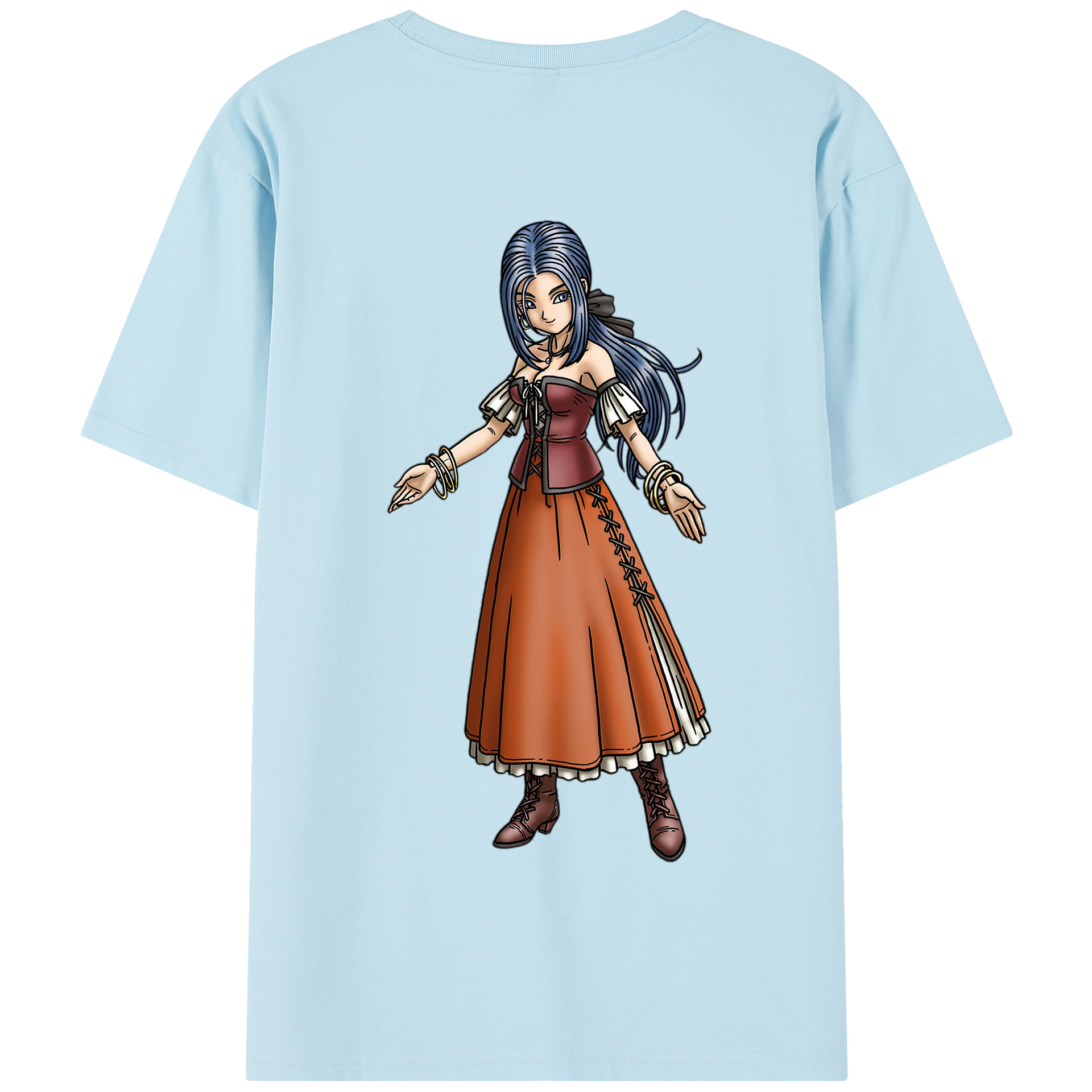 （画像用） ドラゴンクエスト Doragon Kuesuto Dragon Quest 綿100％半袖Tシャツ（背面プリント）